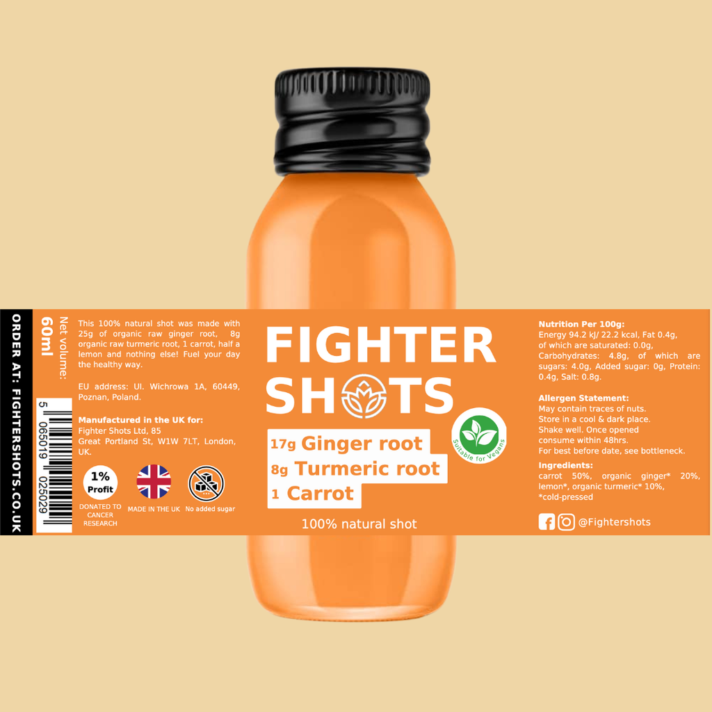 Vegan Carrot + Ginger + Turmeric Shot 60ml