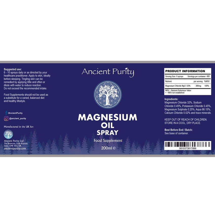 Magnesium Oil Spray - 200ml | Transdermal / Full Absorption