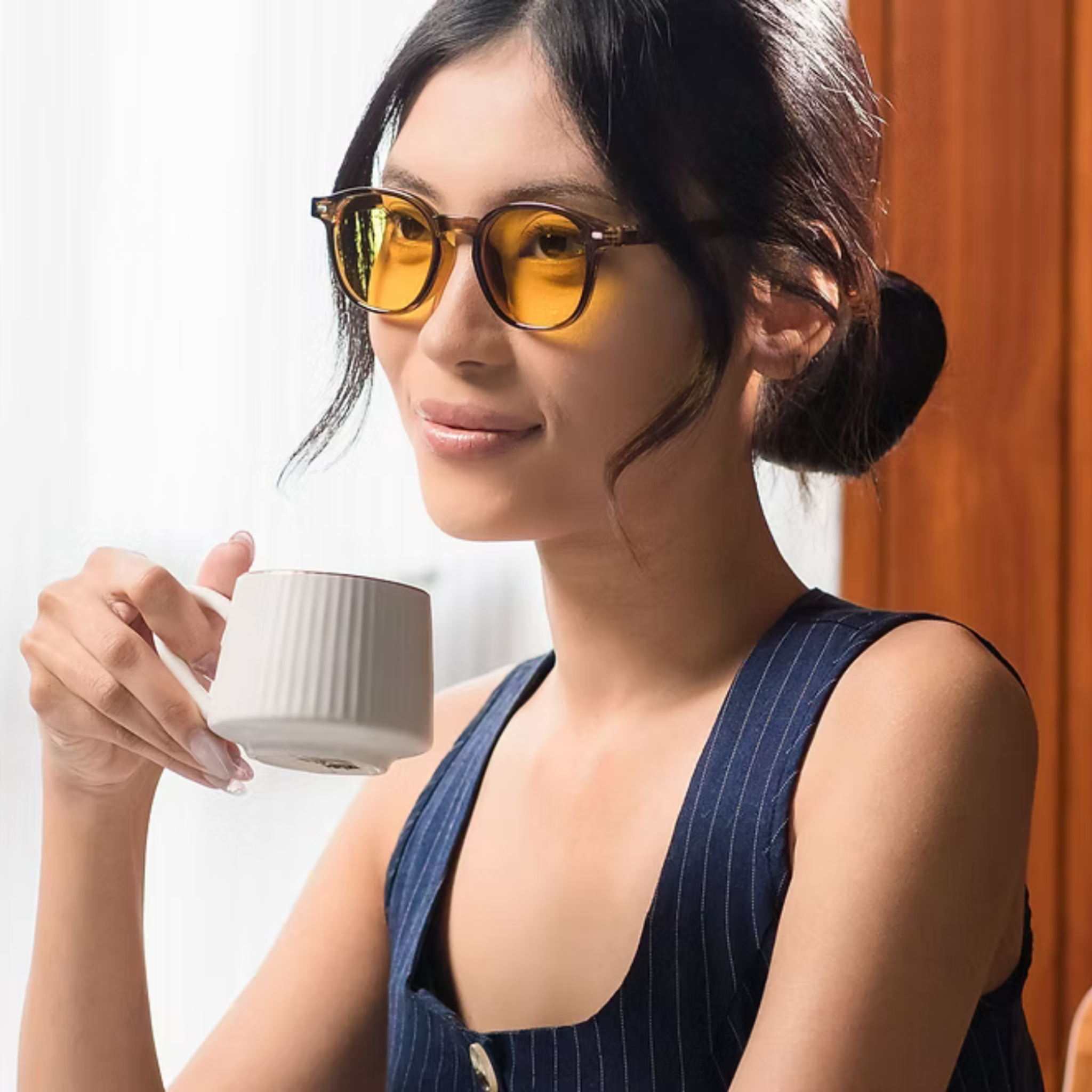 Yellow Lens Glasses - Grey Frame