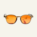 Orange Lens Glasses - Brown Frame