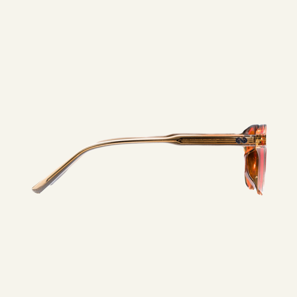 Orange Lens Glasses - Brown Frame