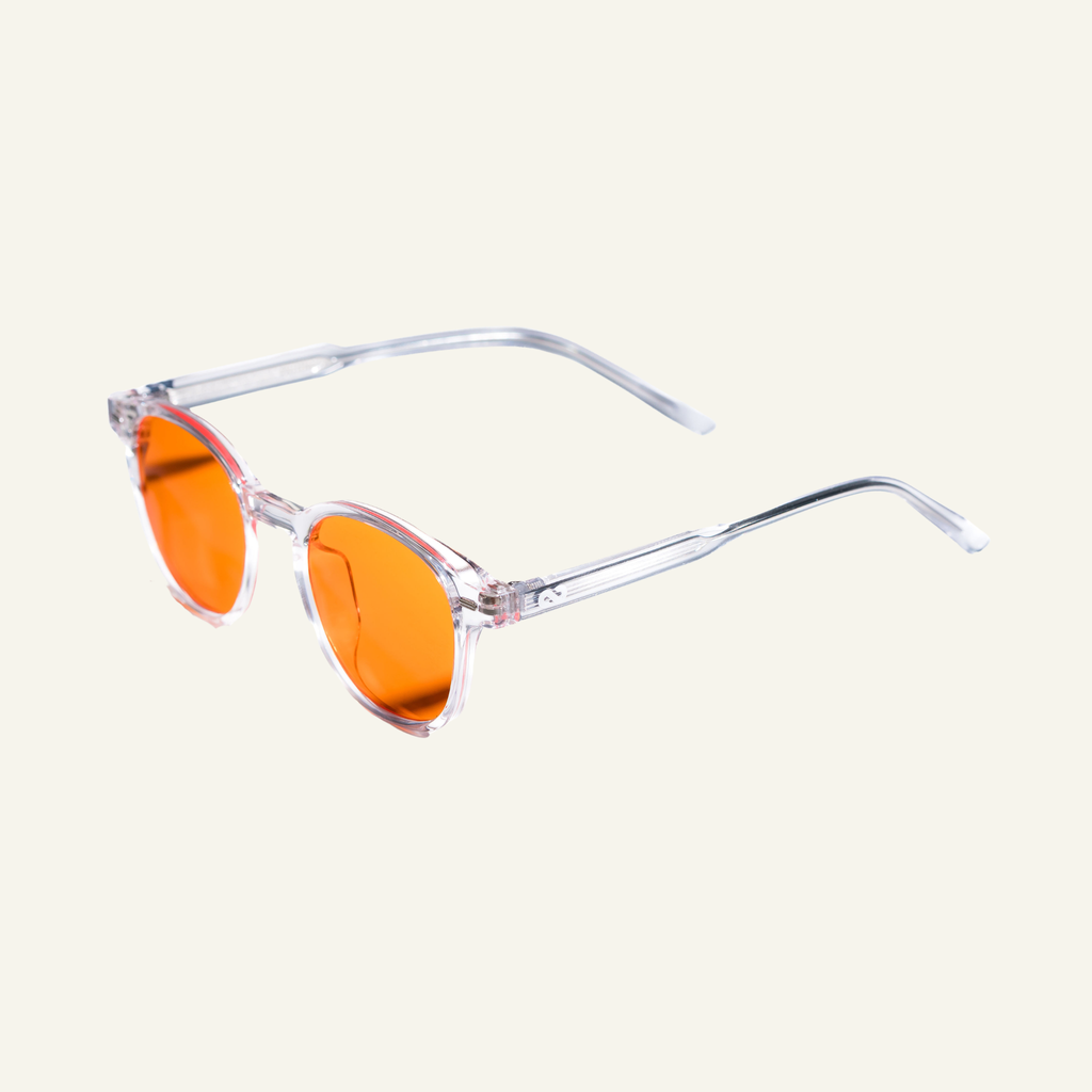 Orange Lens Glasses - Clear Frame