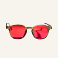 Red Lens Glasses - Brown Frame