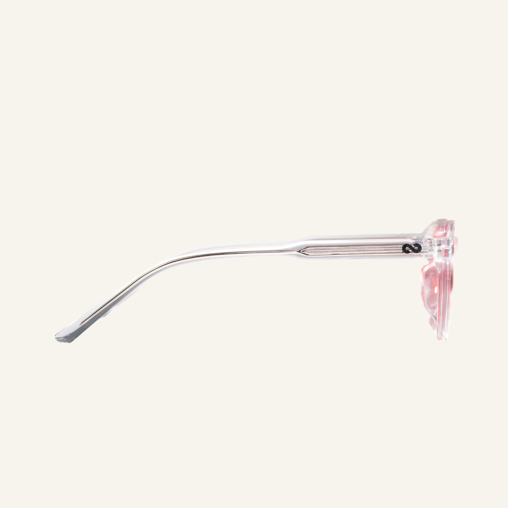 Red Lens Glasses - Clear Frame