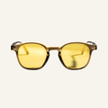 Yellow Lens Glasses - Brown Frame