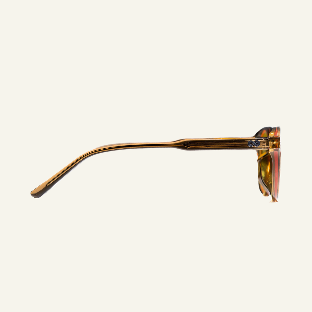Yellow Lens Glasses - Brown Frame