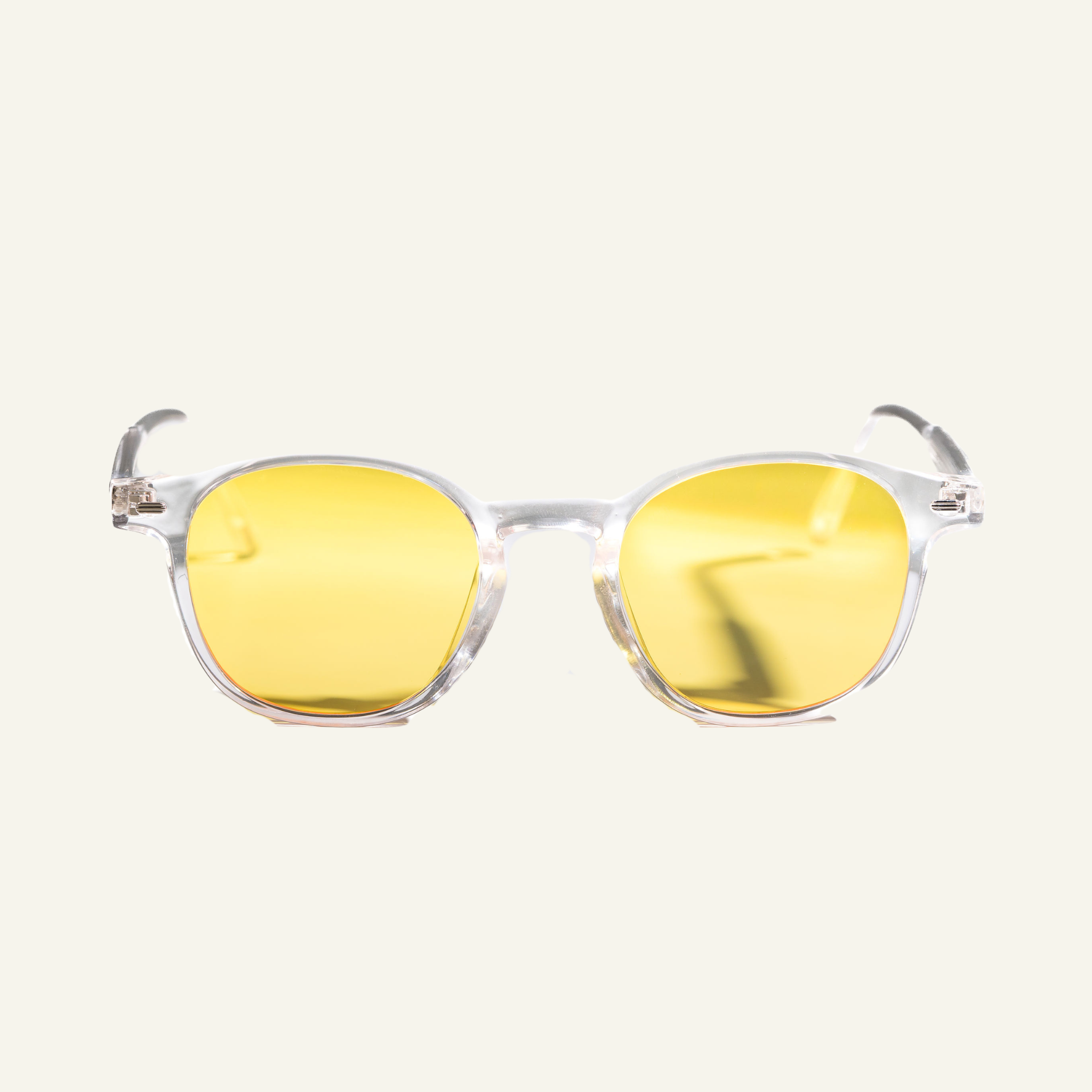 Yellow Lens Glasses - Clear Frame