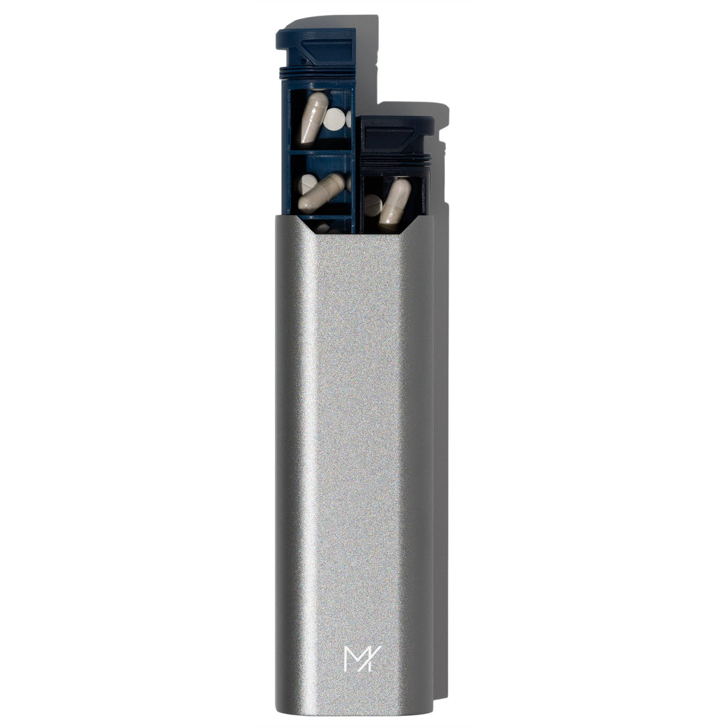 AM/PM Pill Box: Silver