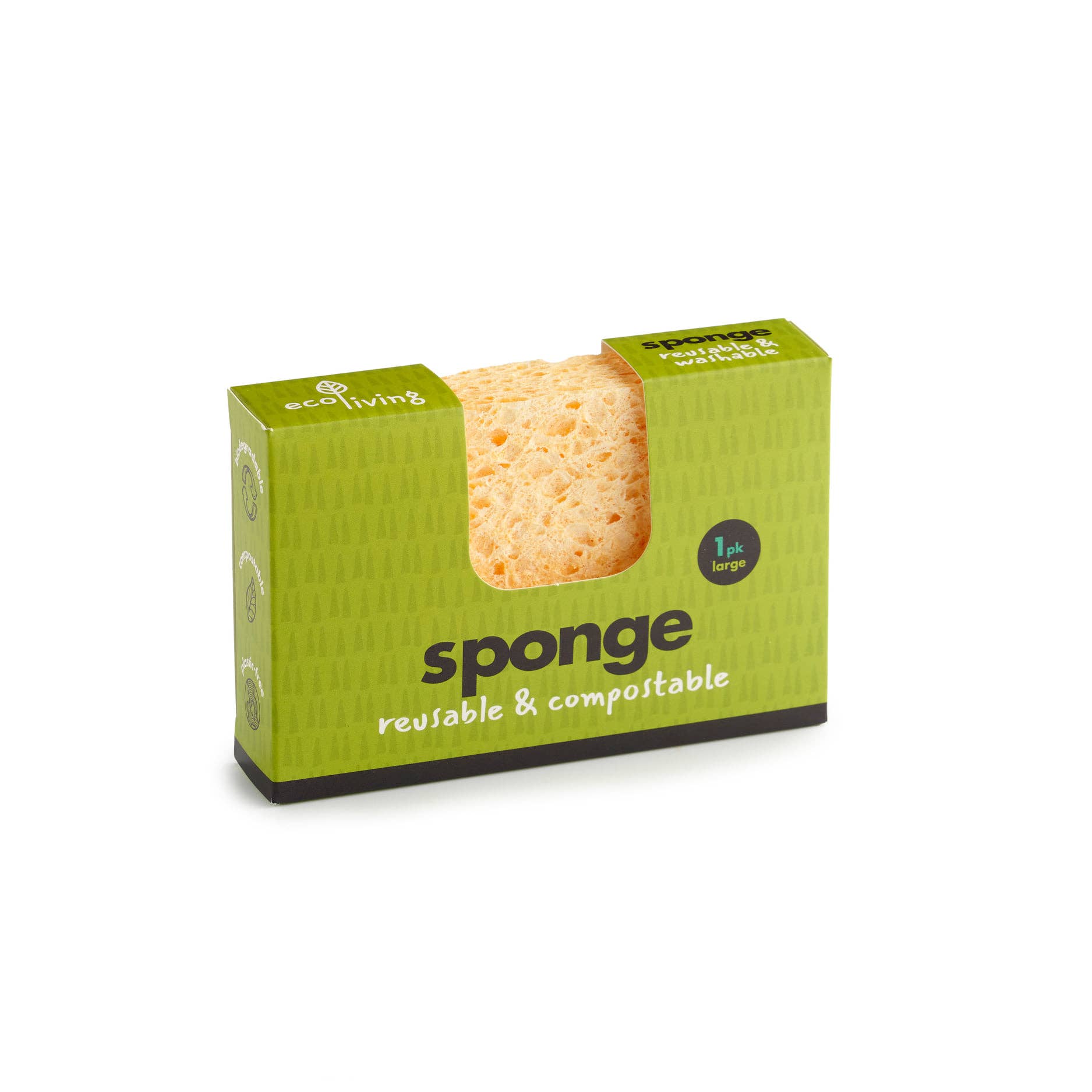 Plastic Free Compostable Sponge: 2 Pack Large