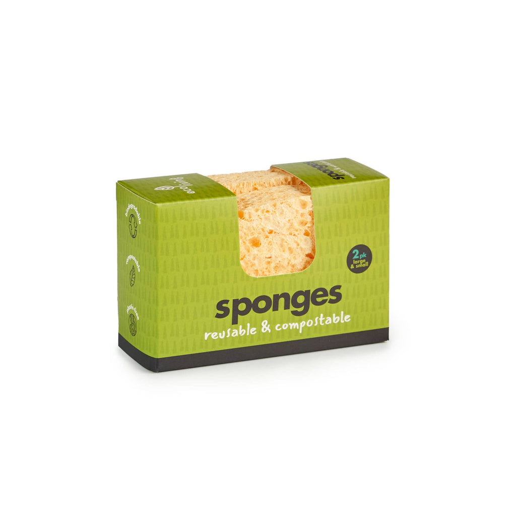 Plastic Free Compostable Sponge: 2 Pack Large
